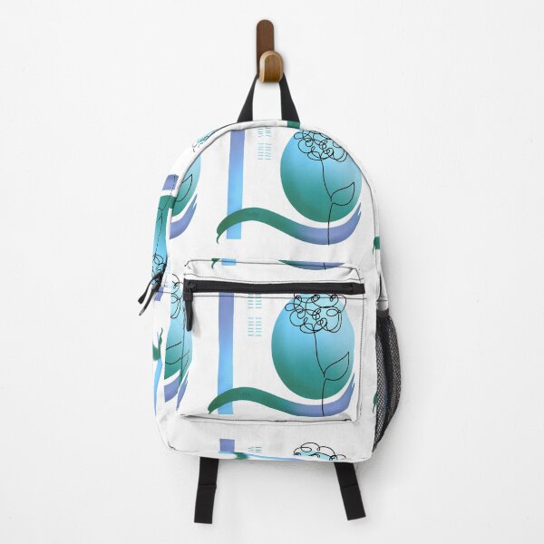 Item preview, Green and blue flower line art designed and sold by MoTekent.