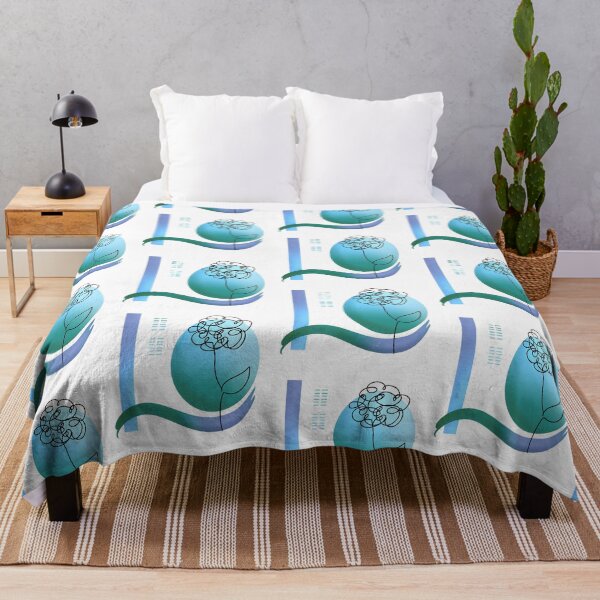 Item preview, Green and blue flower line art designed and sold by MoTekent.