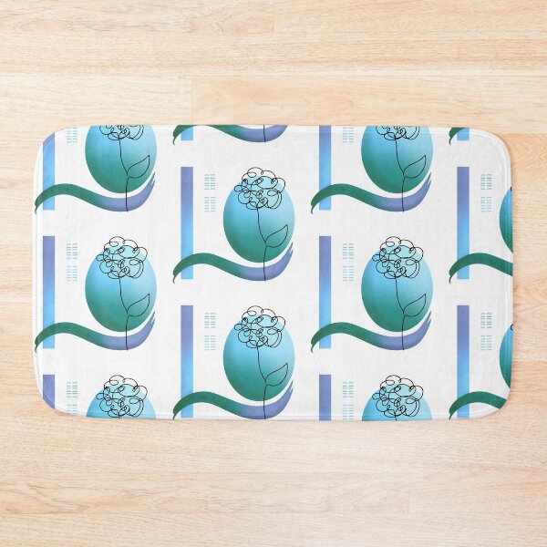 Item preview, Green and blue flower line art designed and sold by MoTekent.