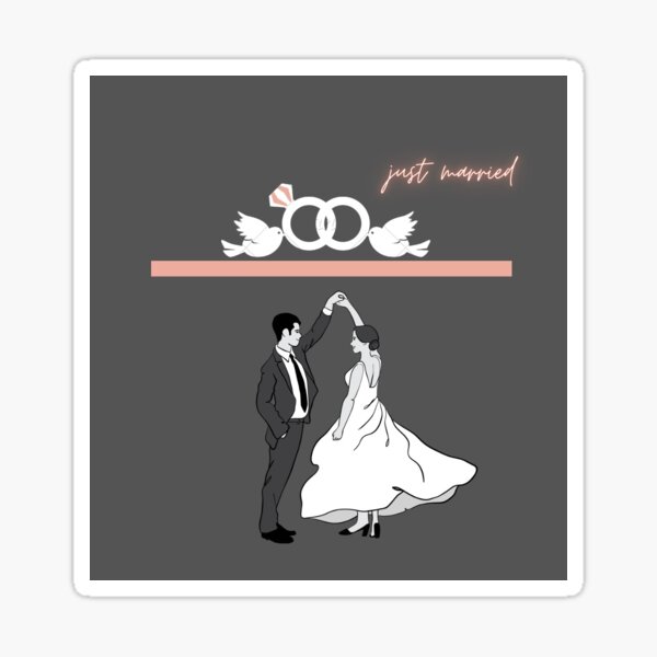 Just Married Sticker for Sale by Erviscreation