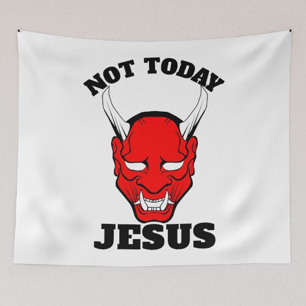 Item preview, Not today Jesus - cool motorcycle helmet design designed and sold by yoshra.