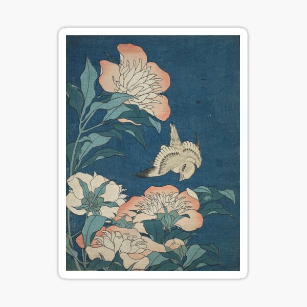 Item preview, Peony And Canary by Hokusai Katsushika designed and sold by AestheticsXarts.