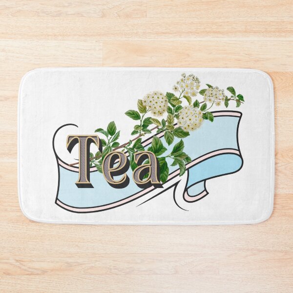 Item preview, Tea banner with antique botanical - white flowers designed and sold by ZinZoe.