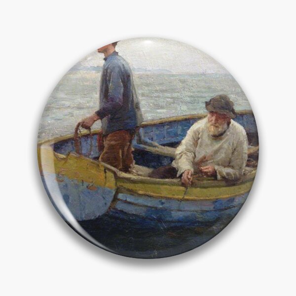 Item preview, Fisherman vintage painting designed and sold by Vintage Designs +.