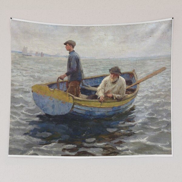 Item preview, Fisherman vintage painting designed and sold by Vintage Designs +.
