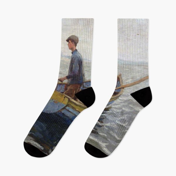 Item preview, Fisherman vintage painting designed and sold by Vintage Designs +.