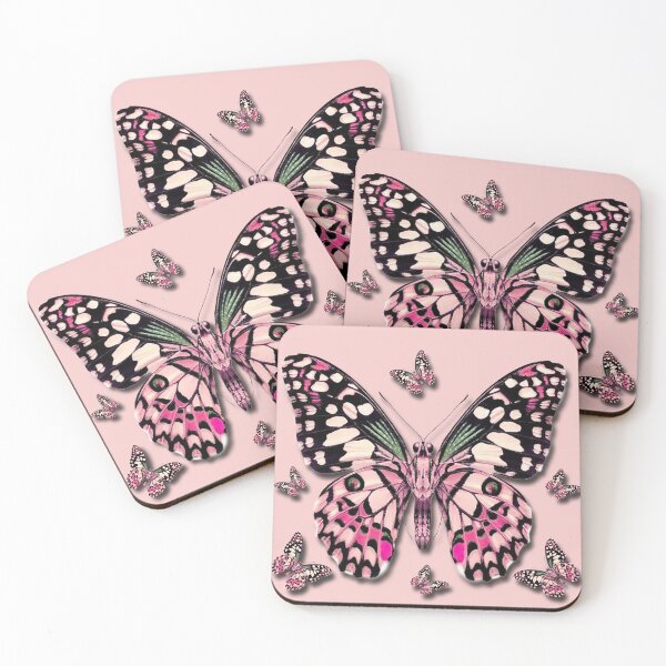 Artikelvorschau, großer rosa Schmetterling entworfen und verkauft von Sonia Jones Art.