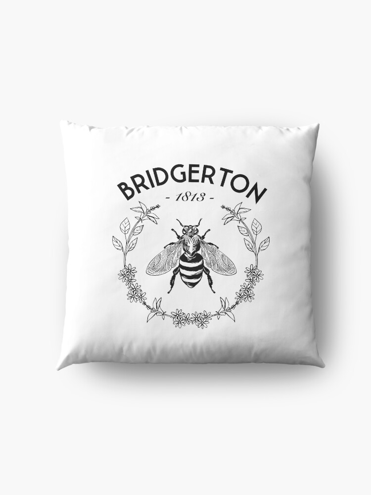 Alternate view of bridgerton bee badge 2 Floor Pillow