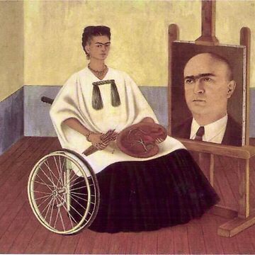 Aperçu de l'œuvre Autoportrait avec le portrait du docteur Farill par Frida Kahlo de FridaBubble