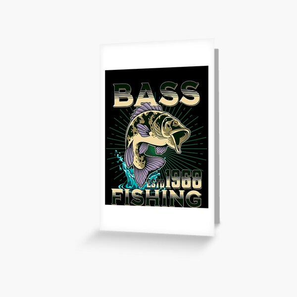 Fishing Fishermen Sports Outdoors Hunting Bass Wildlife Black | Greeting  Card