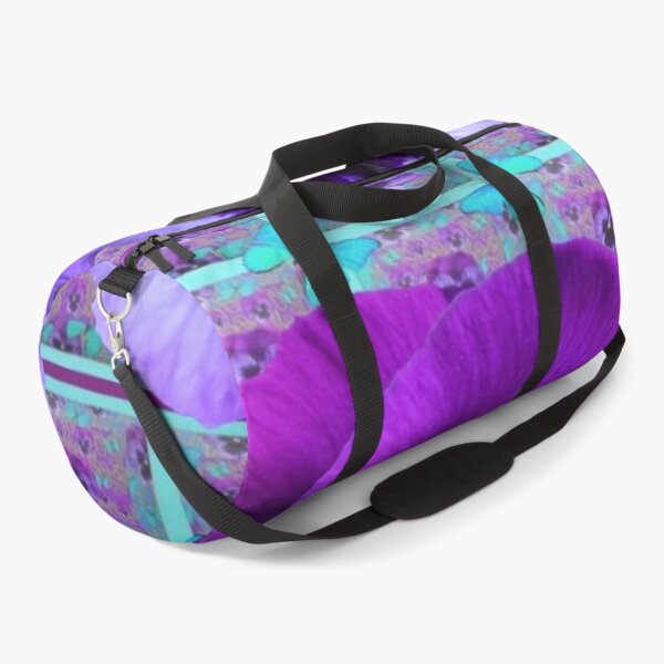 Item preview, PURPLE SPRING PANSY FLOWER ON BLUE PATTERN ART  designed and sold by sharlesart.