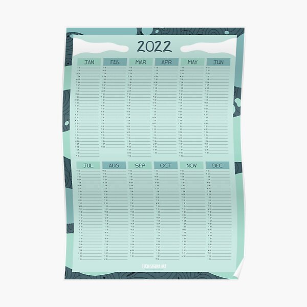 2022 wall calendar Poster