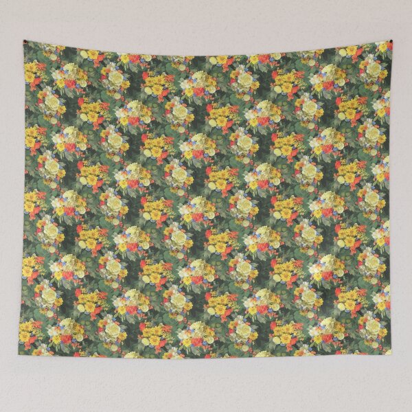 Item preview, Flower Arrangements on Green Half-drop Repeat 5748 designed and sold by Art in My Loft.
