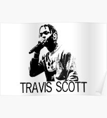 Travis Scott Black and White Print Poster