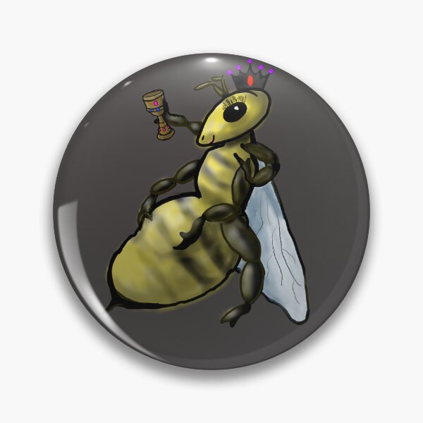 Item preview, Silly Queen Honey Bee with Big Belly, Crown and Goblet of Royal Jelly designed and sold by MountMercantile.