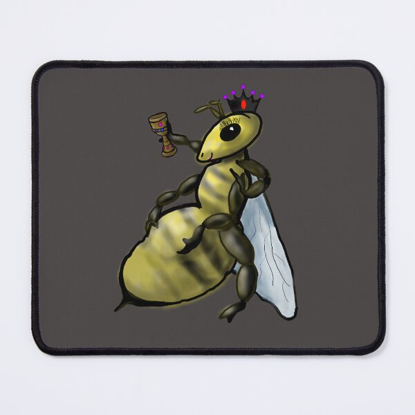 Item preview, Silly Queen Honey Bee with Big Belly, Crown and Goblet of Royal Jelly designed and sold by MountMercantile.