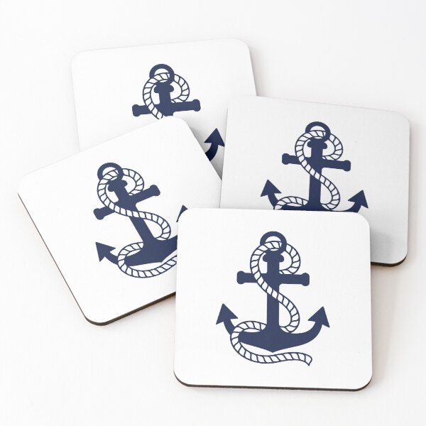 Item preview, Nautical Blue Anchor on White Background designed and sold by IoanaHraball.