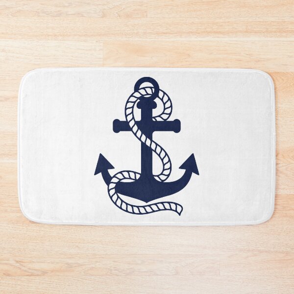 Item preview, Nautical Blue Anchor on White Background designed and sold by IoanaHraball.