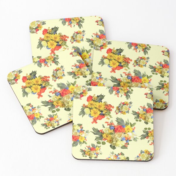 Item preview, Flower Arrangements on Pale Yellow Repeat 5748 designed and sold by Art in My Loft.