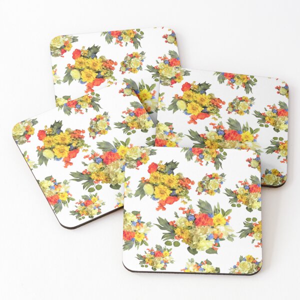 Item preview, Flower Arrangements on White Repeat 5748 designed and sold by Art in My Loft.