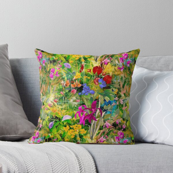 Item preview, Floral blooms and flowers exotic garden, roses and flowers, botanical pattern, flowers illustration, plants pattern, green yellow floral designed and sold by ZeinabTaha.