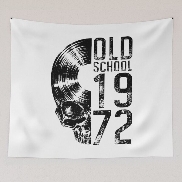 Item preview, Old School 1972 Vintage Vinyl Record Lover Gothic Skull LP designed and sold by GrandeDuc.