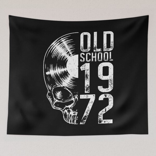 Item preview, Old School 1972 Vintage Vinyl Record Lover Gothic Skull LP designed and sold by GrandeDuc.