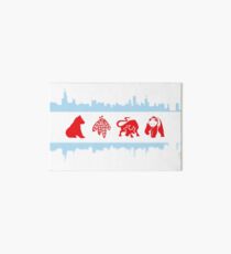 Chicago Flag with Logos and Skyline Poster Art Board