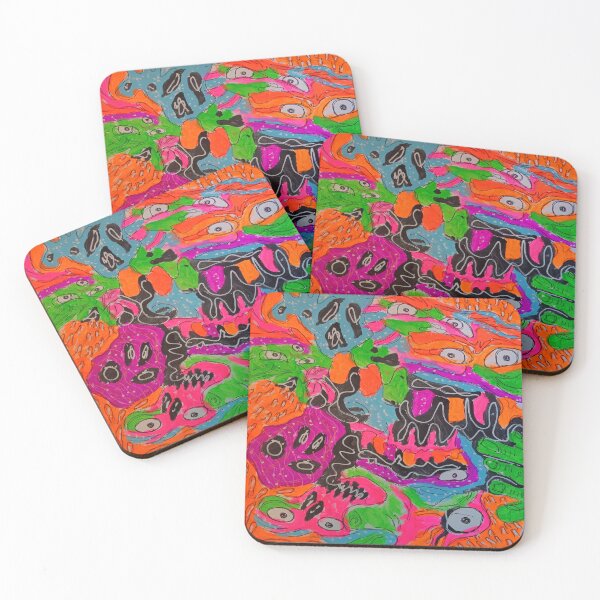 Item preview, Sketchbook 5-12 (Colorful Trippy Psychedelic Fluorescent Gouache Outsider Art) designed and sold by Discordant Dreams Art.