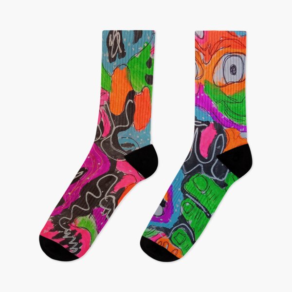 Item preview, Sketchbook 5-12 (Colorful Trippy Psychedelic Fluorescent Gouache Outsider Art) designed and sold by Discordant Dreams Art.