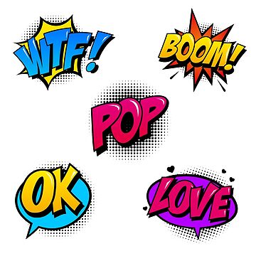 Free Vector  Colorful pack of pop art stickers