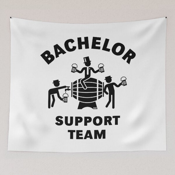 Item preview, Bachelor Support Team (Stag Party / Beer Barrel / Black) designed and sold by MrFaulbaum.