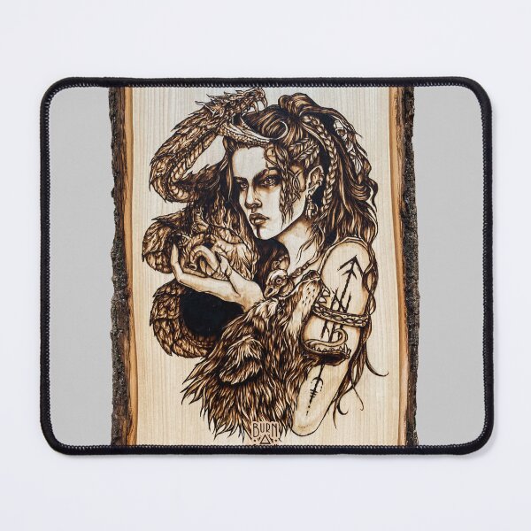 Item preview, Gullveig Angrboða - Norse Giantess and Witch Pyrography Art designed and sold by BTW-byMargo.