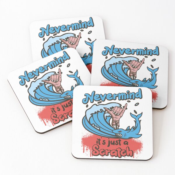 Item preview, Surfing Funny Surfer vs. Shark Nevermind It's Just a Scratch designed and sold by OmmeDesigns.