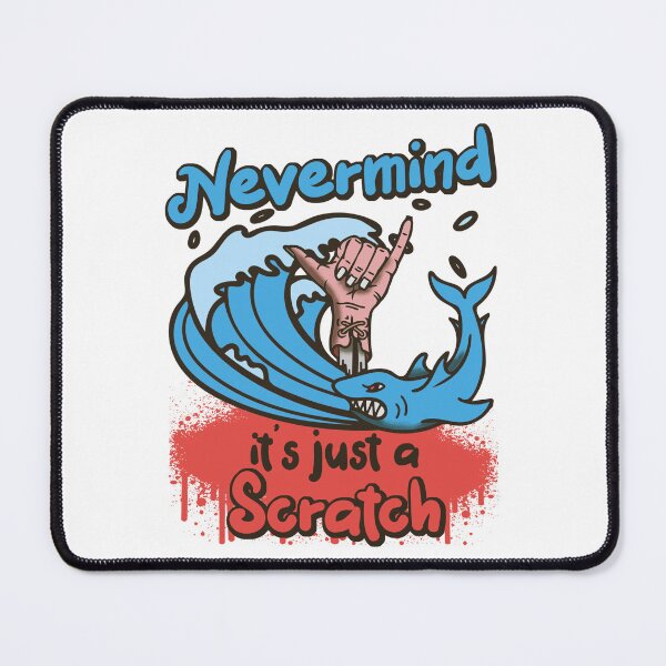 Item preview, Surfing Funny Surfer vs. Shark Nevermind It's Just a Scratch designed and sold by OmmeDesigns.