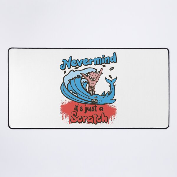 Item preview, Surfing Funny Surfer vs. Shark Nevermind It's Just a Scratch designed and sold by OmmeDesigns.