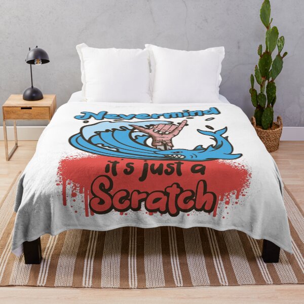 Item preview, Surfing Funny Surfer vs. Shark Nevermind It's Just a Scratch designed and sold by OmmeDesigns.