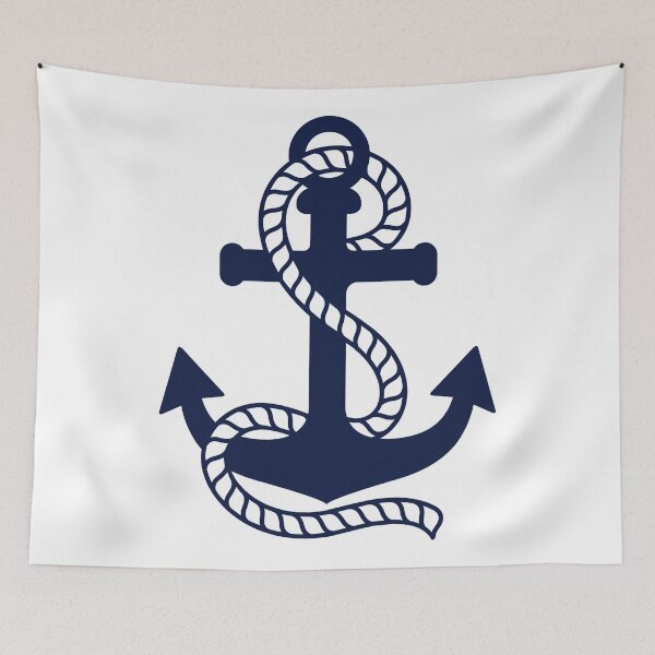 Item preview, Nautical Blue Anchor on White Background designed and sold by IoanaHraball.