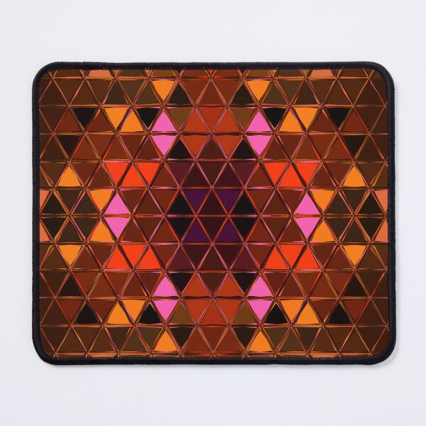 Item preview, Geometric Kaleidoscope Triangles Orange Yellow and Pink designed and sold by WormholeOrbital.