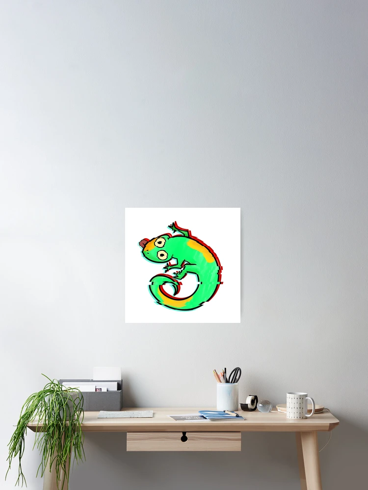 Thumbnail 2 of 3, Poster, Glitchy Gecko designed and sold by JavaDraws.