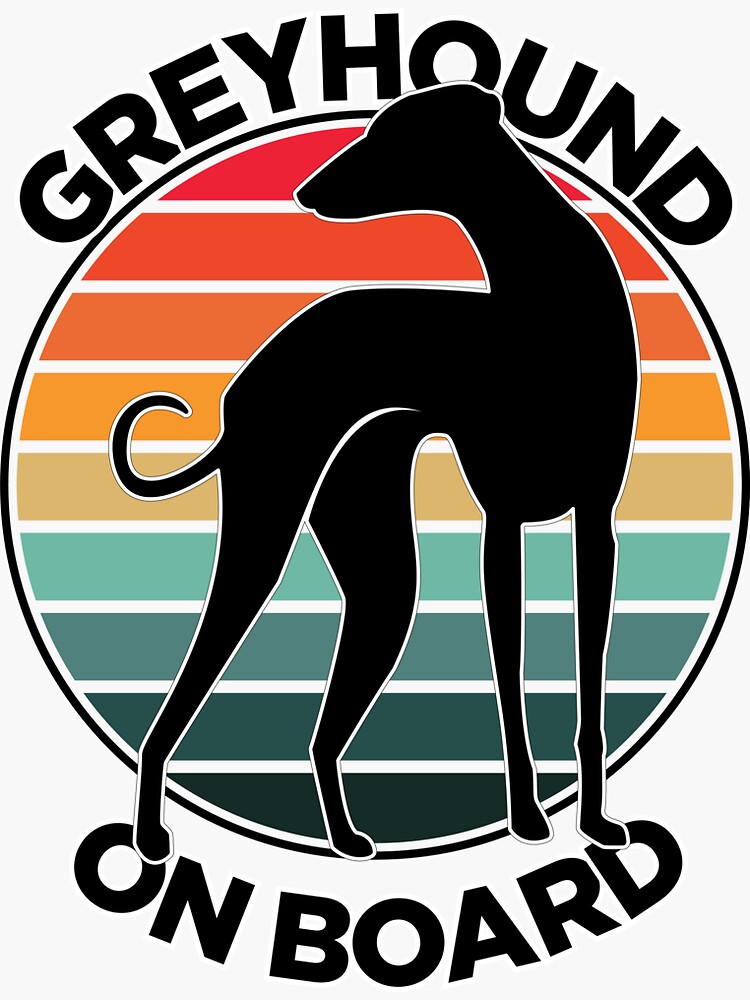 Sticker for Sale mit Windhund an Bord, Windhund-Autoaufkleber, Hund- Aufkleber von NinosDelViento