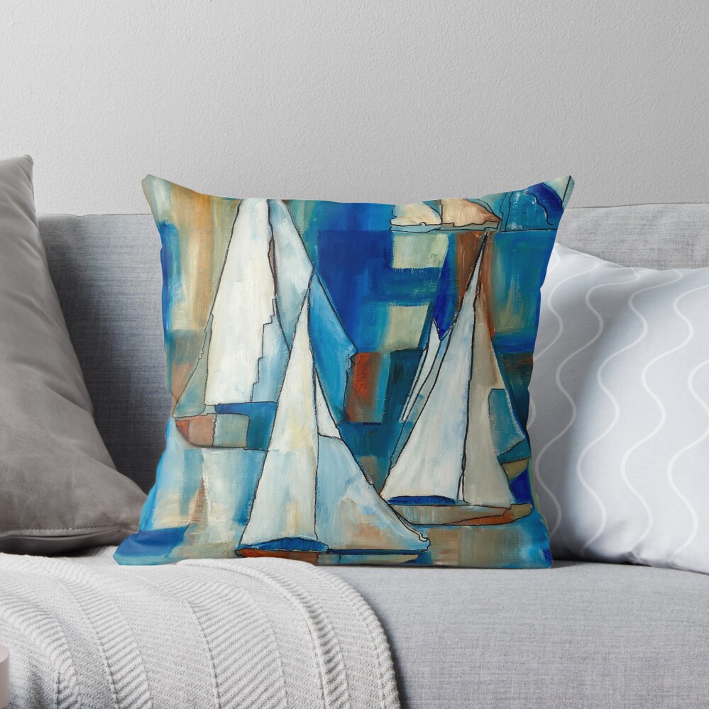 Sailing Boats Throw Pillow