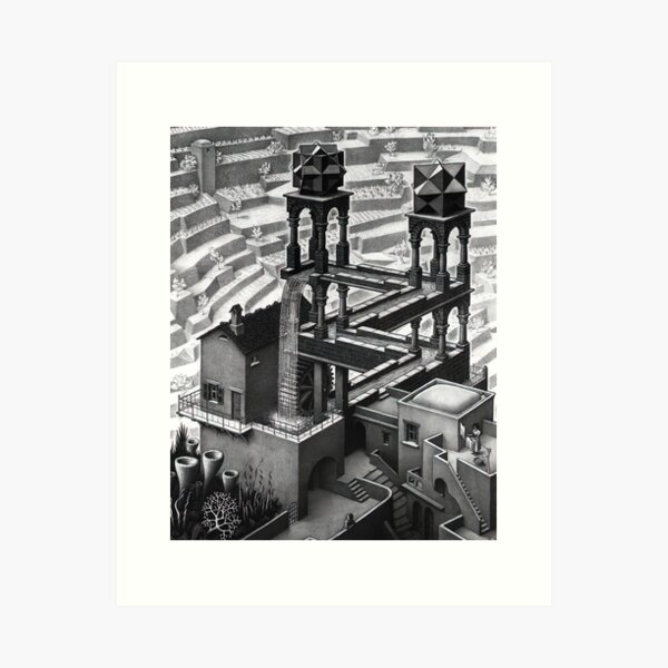 Aperçu de l'œuvre Cascade par M.C. Escher créée et vendue par AestheticsXarts.