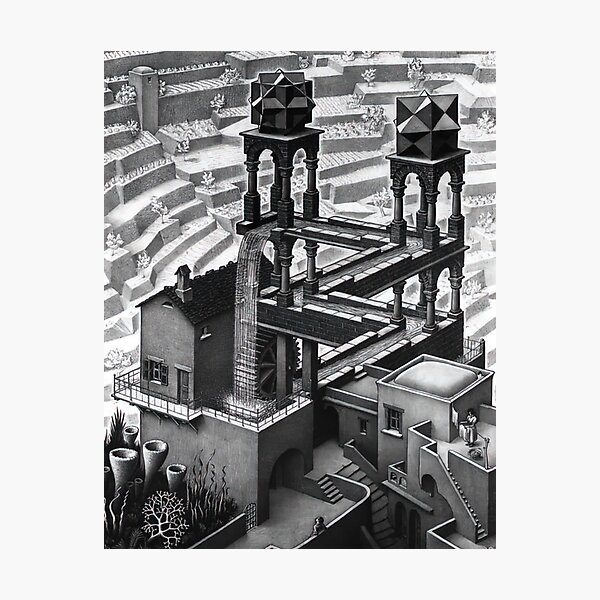 Aperçu de l'œuvre Cascade par M.C. Escher créée et vendue par AestheticsXarts.