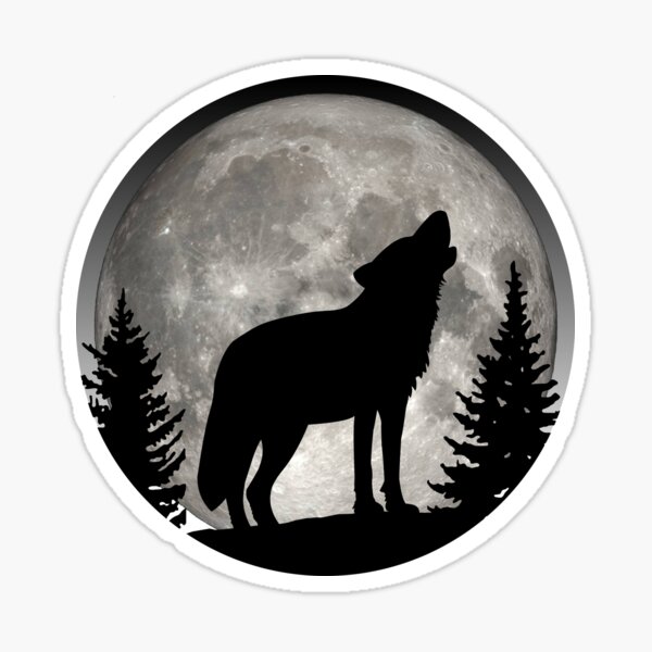 Item preview, Wolf in the forest Wolf Howling to the Moon designed and sold by SupMicArt.