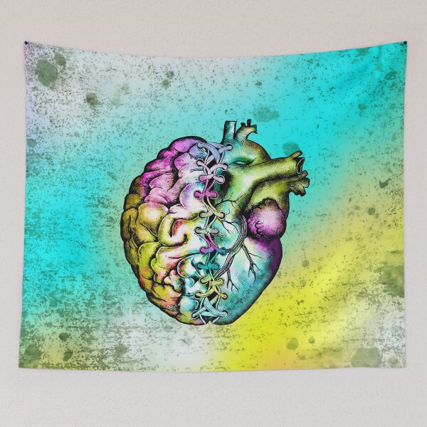 Item preview, Right balance between brain and heart, raimbow colorful, rainbow, multicolored, mental health designed and sold by Collagedream.