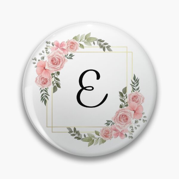 Item preview, Monogram Letter E | Pink Floral Design with Gold Edges designed and sold by JustSeasons.