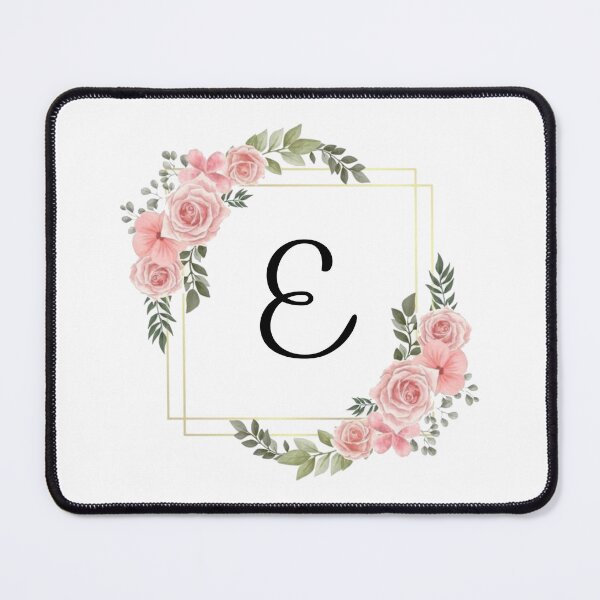 Item preview, Monogram Letter E | Pink Floral Design with Gold Edges designed and sold by JustSeasons.