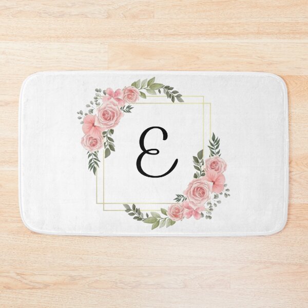 Item preview, Monogram Letter E | Pink Floral Design with Gold Edges designed and sold by JustSeasons.