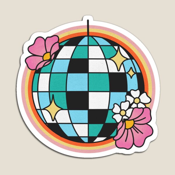 Item preview, Etiqueta engomada retro de la bola de discoteca designed and sold by coco669.